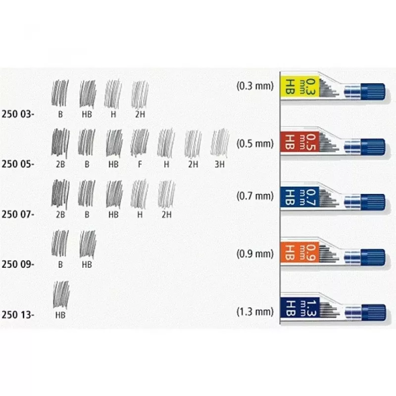 Lead refill Staedtler 250 05-HB pelēka 0.5mm