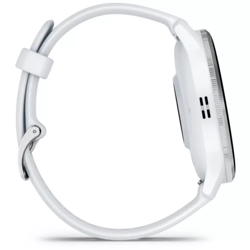 Viedpulkstenis GARMIN Venu 3 — 1,4 collu AMOLED, 45 mm korpuss, GPS, Wi‑Fi, 8 GB, Sudraba/Balts, silikona siksna