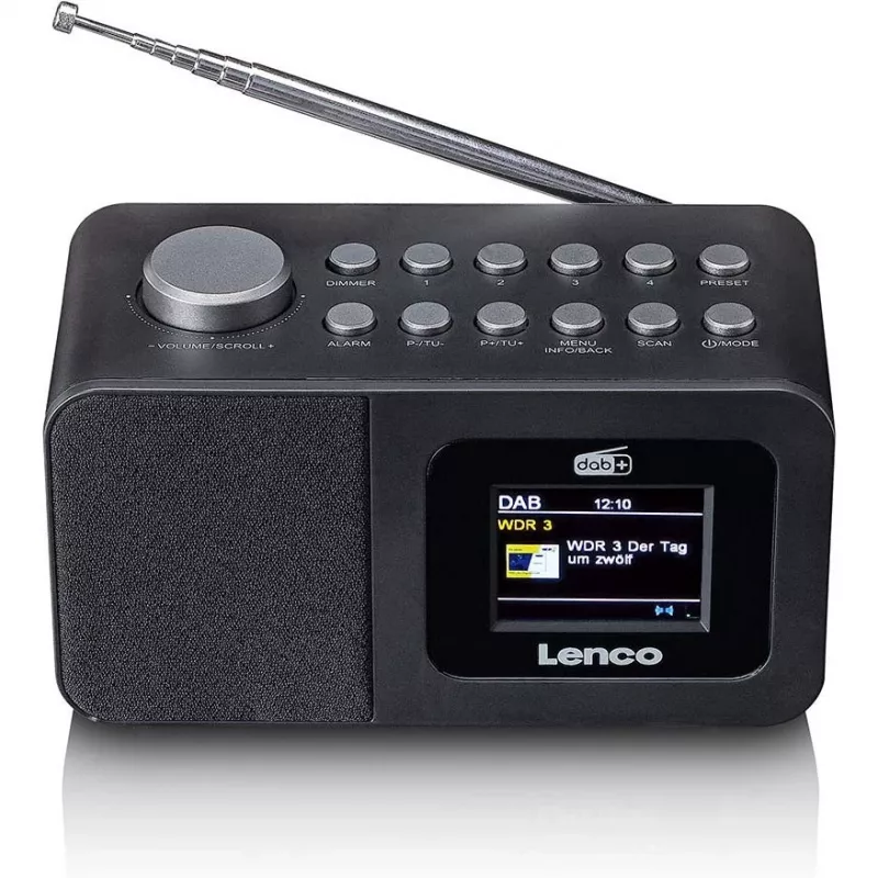 Galda radio Lenco CR-625BK — FM/AM uztvērējs ar Bluetooth, melns