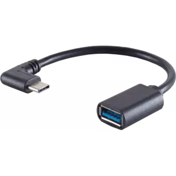 USB kabelis S/CONN 13-30010 USB 3.2 Gen 1 0,1 m USB C USB A melns