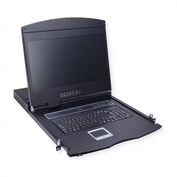 Rack konsole VALUE 26.99.0123, 17 collu (43.2 cm) LCD, 1280×1024, 1U, franču klaviatūra, melna