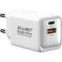 Strāvas adapteris ALLNET PSU-GaNPD-USB-1A1C-45W USB-C PD un USB-A QC 45W GaN lādētājs