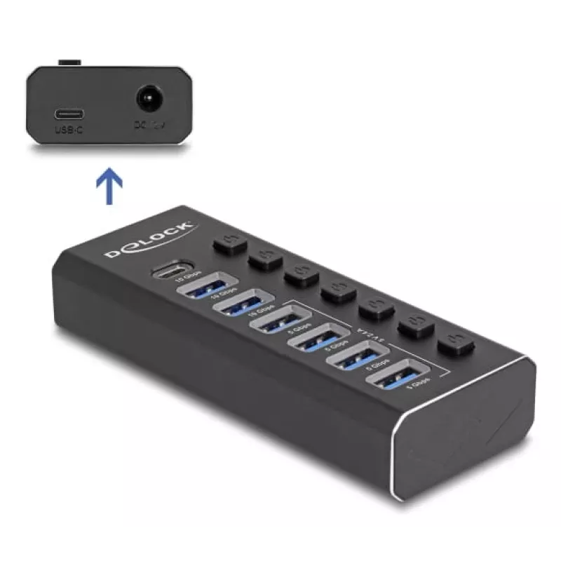 DeLOCK 64326 interfeisa centrmezgls USB 3.2 Gen 2 (3.1 Gen 2) Type-C 10000 Mbit/s Melns