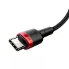 Baseus Cafule PD2.0 100W ātrās uzlādes USB uz Type-C kabelis (20V 5A) 2m Sarkans+Melns