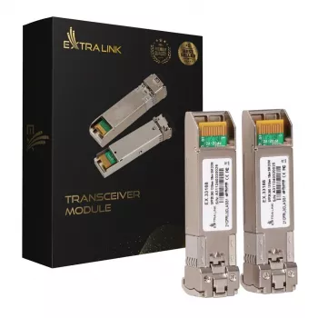 Extralink SFP28 25G 2-Pack | SFP28 modulis | 25Gbps, LC/UPC Duplex, 1310nm, 10km, vienmoda, DOM tīkla raiduztvērēja modulis