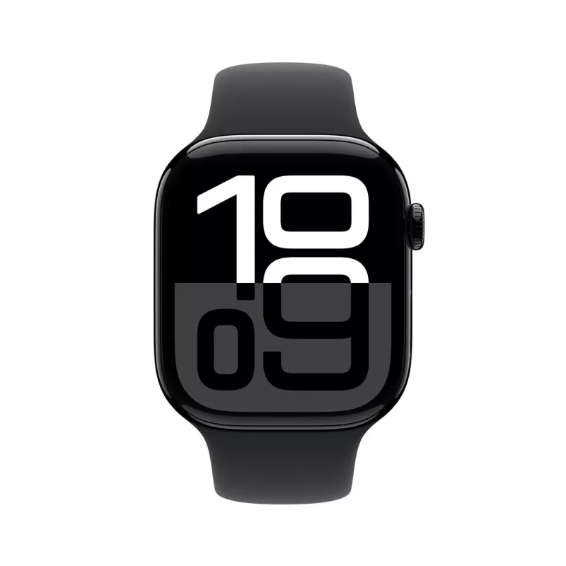 Apple Watch Series 10 GPS 46mm Jet Melns Aluminium Case ar Melns Sport Band - M/L