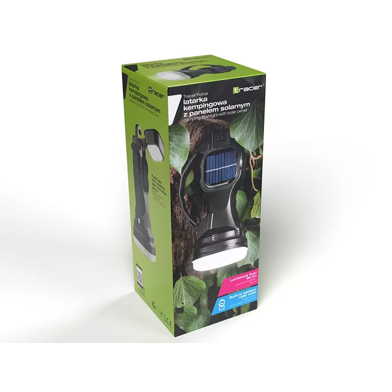 Lukturis TRACER Camping Torch 47140 ar saules uzlādi, ūdensnecaurlaidīgs