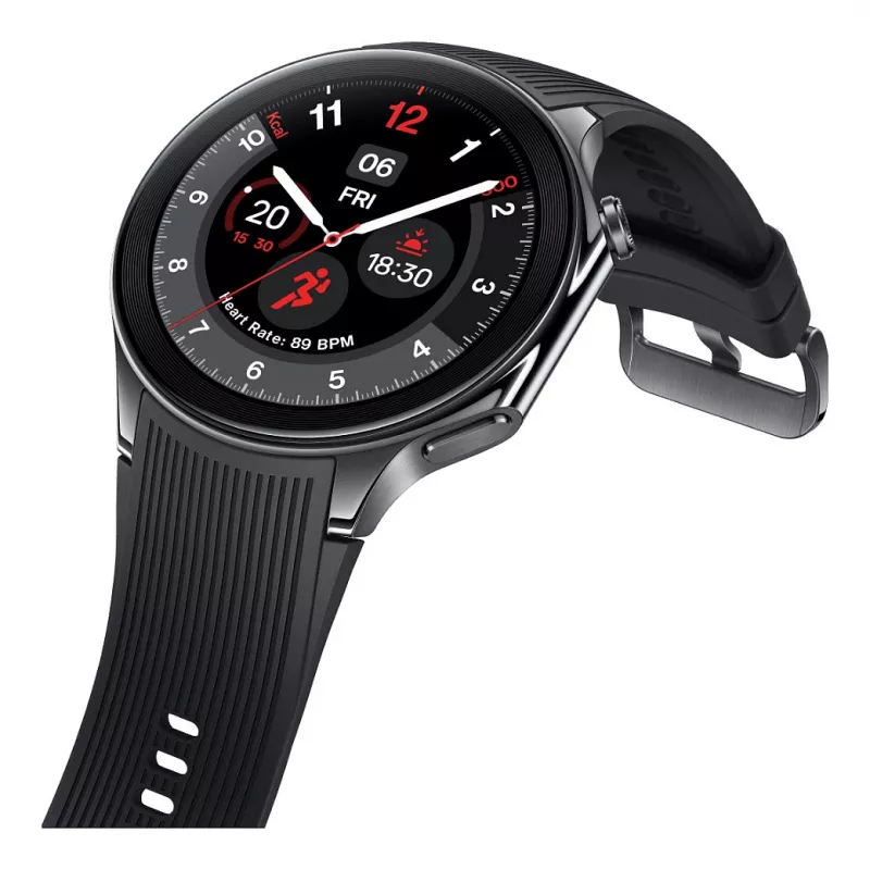 OnePlus Watch 2 - 46 mm - viedpulkstenis ar siksniņu - Fluoroelastomer - Plaukstas izmērs: 140-210 mm - Displejs 3,63 cm (1,43)