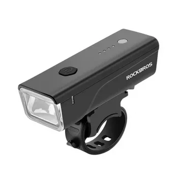 Rockbros velosipēda gaisma + USB-C–USB-A kabelis 260 lm melns