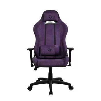 Spēļu krēsls Arozzi Torretta SoftFabric violeta — ergonomisks dizains, regulējami roku balsti, noliecama atzveltne
