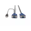 DIGITUS Octopus - tastatūras / video / peles (KVM) kabelis - HD-15 (vīriešu) - USB A tips, 4 kontaktu, PS/2, 6 kontaktu (vīriešu) - 5,0 m - melns (DS-19233)