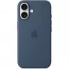 Silikona maciņš Apple iPhone 16 MagSafe Denim vāciņš zils 6,1 colla