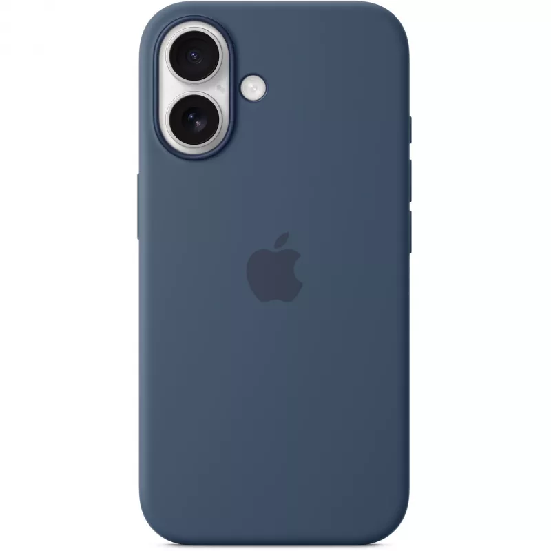 Silikona maciņš Apple iPhone 16 MagSafe Denim vāciņš zils 6,1 colla