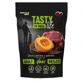 BIOFEED Tasty Dogs Life Briedis - mitrā suņu barība - 150g