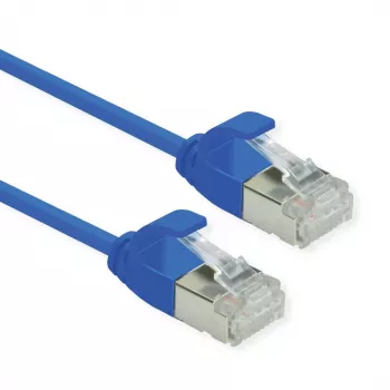 ROLINE U/FTP DataCenter komutācijas kabelis Cat.6A (EA klase), LSOH, plāns, zils, 3 m (21.15.3346)