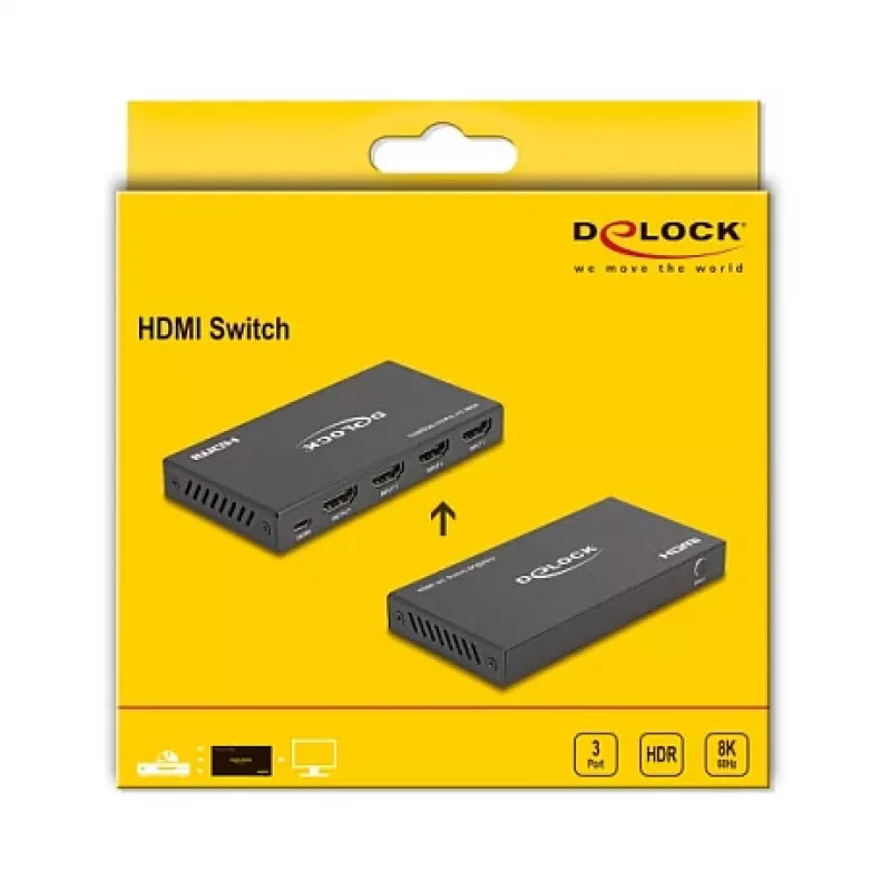 DeLOCK HDMI pārslēdzējs 3 x HDMI ieeja uz 1 x HDMI izeja 8K 60 Hz
