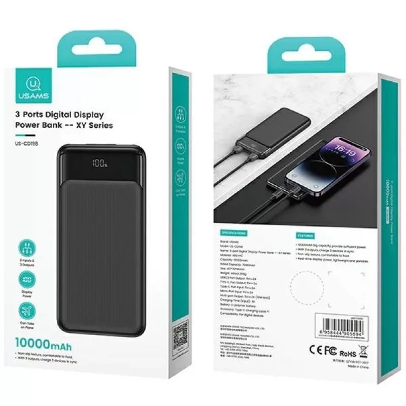 usams Lādētājs USA001631 30W ar 1x USB-C un 1x USB-A ātro uzlādi