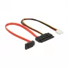 SATA kabelis DeLOCK 0.3m SATAIII 7p + Floppy 4p/SATAIII 22p