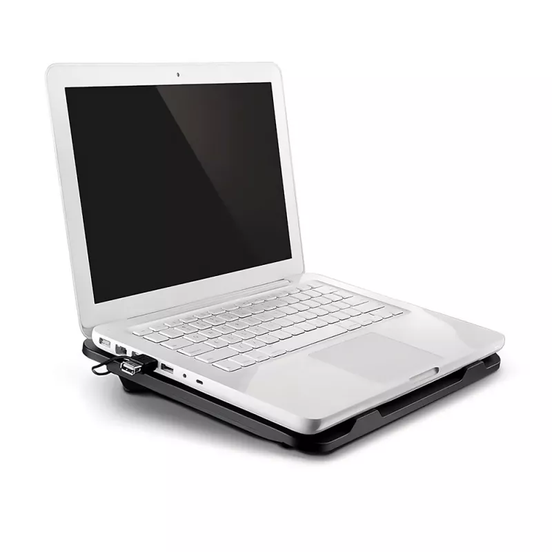 Dzesēšanas paliktnis MEDIA-TECH MT2660 — ar USB darbināms klēpjdatora dzesētājs, 1 ventilators 13,5 cm, 20 CFM, 1000 RPM, 330×250×40 mm, 327 g, fona apgaismojums