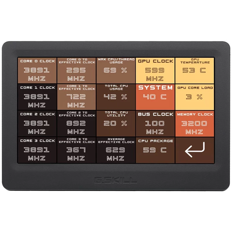 7 collu LED skārienekrāna displejs G.SKILL GD-A7PCCSK-WGD 1024x600 300 cd/m²