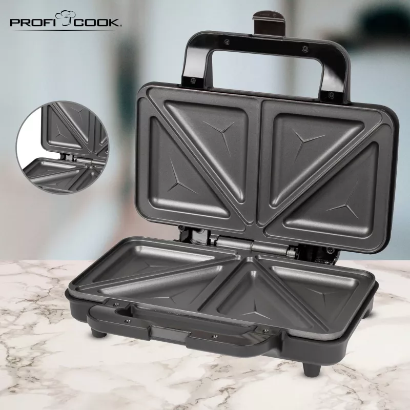 ProfiCook PC-ST 1092 - Sviestmaižu cepējs - 900 W - Nerūsējošais tērauds/Melns