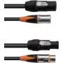EUROLITE DT-2 DMX IP T-Con 3-pin XLR kombinētais kabelis, 1,5 m