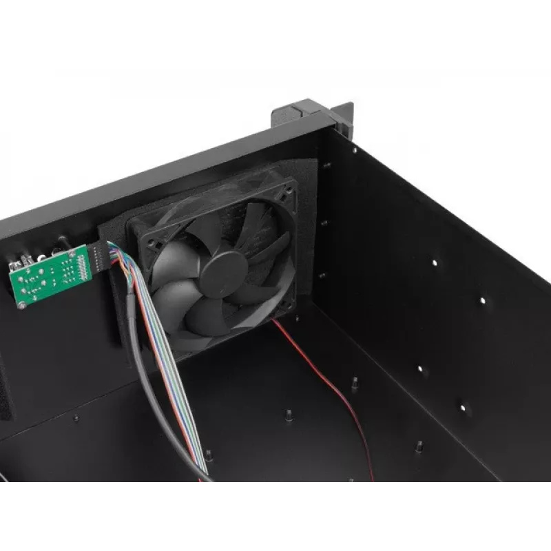 Plauktā montējams korpuss LANBERG SC01-3504-10B, 1x 3,5 collu + 1x 2,5 collu nodalījums, 7 paplašināšanas sloti, 2x 120mm priekšējie ventilatori, USB2.0