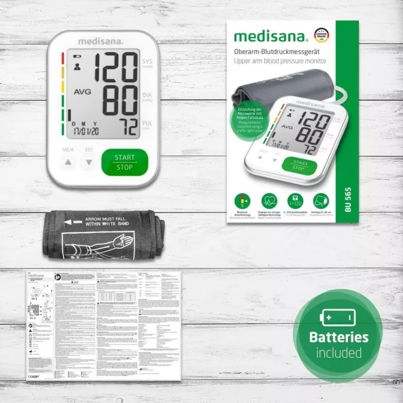 Medisana BU 565 augšdelma asinsspiediena mērītājs (balts)