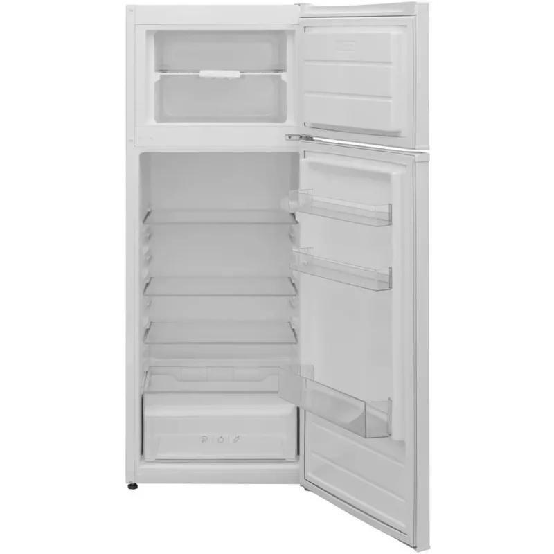 Ledusskapis ar saldētavu AMICA FD2355.4(E) — 235 L, augšējā saldētava, balts, R600a, brīvstāvošs, 1450×540×570 mm