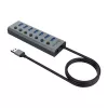 USB centrmezgls Akasa AK-HB-21BKCM Alumīnijs USB 3.2 Gen 1 5000 Mbit/s