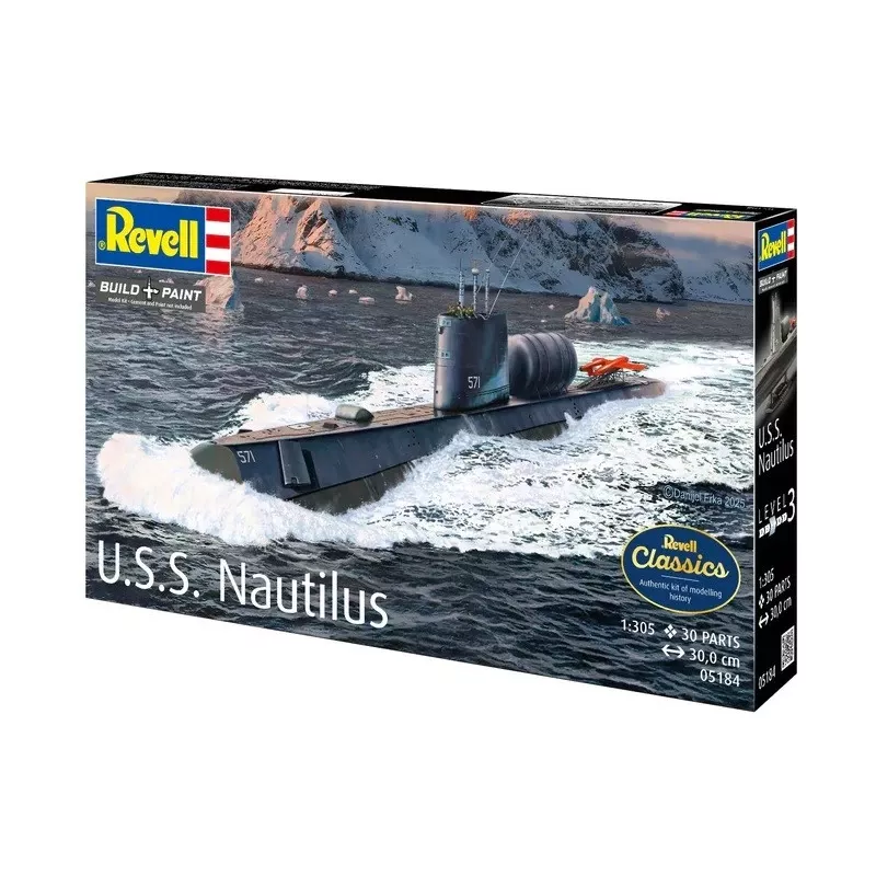 Plastmasas kuģa modelis REVELL U.S.S. Nautilus mērogā 1:305, komplekts 05184
