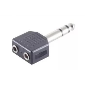 savienotāju adapteris Microconnect AUDANS 6,35 mm uz 2 x 3,5 mm melns