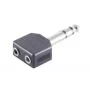 savienotāju adapteris Microconnect AUDANS 6,35 mm uz 2 x 3,5 mm melns