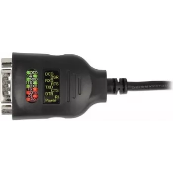 Delock USB Type-A uz seriālo DB9 adapteris ar 9 LED RS-232 testeri - seriālais adapteris - USB - RS-232 x 1 - melns (90497)