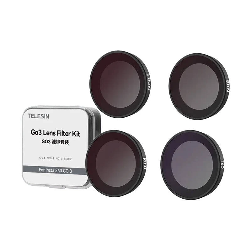 4 CPL/ND8/ND16/ND32 Telesin filtru komplekts Insta360 GO 2/3 kamerai