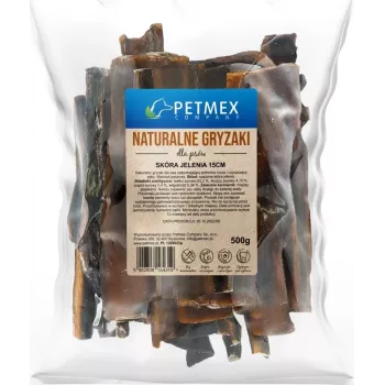 Suņu kārums PETMEX Brieža āda 500 g – dabīga košļājamā uzkoda suņiem