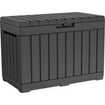 Āra glabāšanas kaste Keter Kentwood 190L — 190 litri, grafīta krāsa, paceļams vāks, 823×457×577 mm