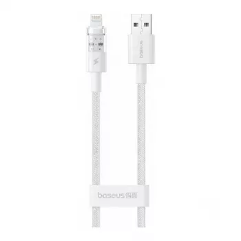 USB kabelis Baseus Silky Series 2.4A 2m Balts — USB uzlādes un datu kabelis, 2.4A, 2 m, balts