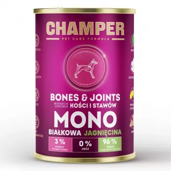 CHAMPER Bones & Joints Monoprotein Lamb - mitrā suņu barība - 400g