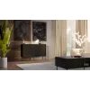 Kumode cama meble CORTINA 1D3S 120x40x81 cm, melna, 3 atvilktnes, skaidu plāksne