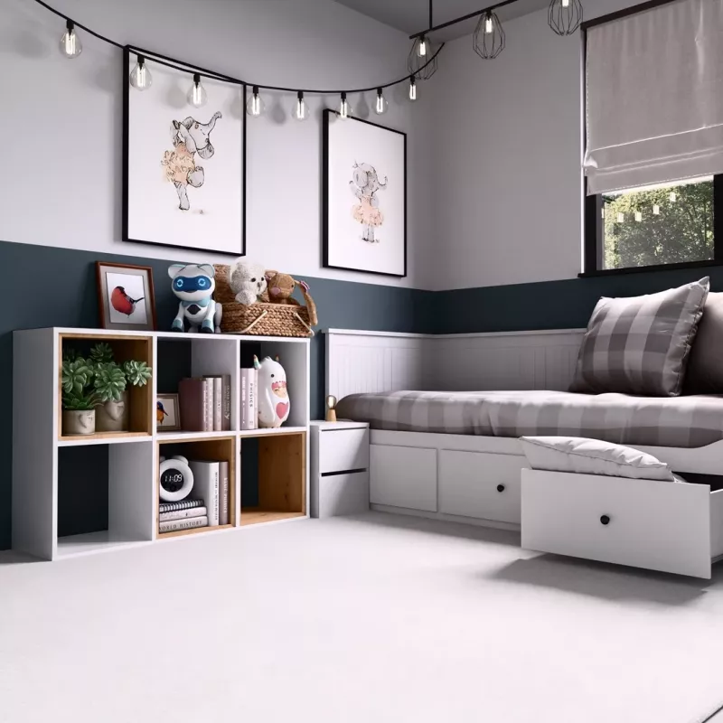 Topeshop MALAX 2X3 BIEL living room bookcase