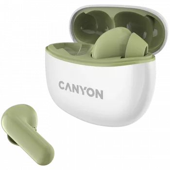 CANYON TWS-5 austiņas, zaļas, Bluetooth 5.3, skārienjutīga vadība, uzlādes ieeja: USB-C