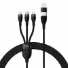 USB kabelis Baseus CASS030101 1,2 m USB A/USB C uz USB C/Micro-USB B/Lightning melns