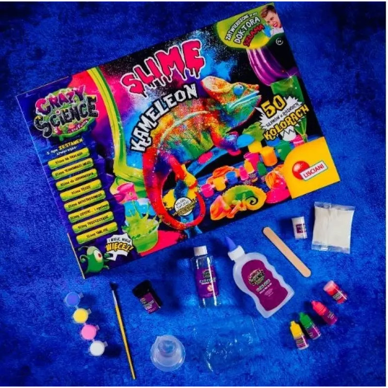 Liscianigiochi Science Kit Crazy Science Slime Chameleon 304-PL89246 – izglītojošs gļotu eksperimentu komplekts