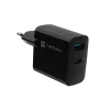 Vadu mobilo ierīču lādētājs NATEC NUC-2143, 45 W, USB-C PD 3.0 + USB-A QC 3.0, 110–240 V, melns
