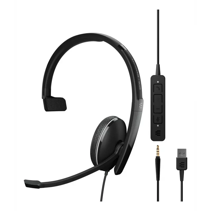 EPOS ADAPT 135 USB II austiņas ar vadu, galvas saite, birojam/zvanu centram, USB Type-A, melna