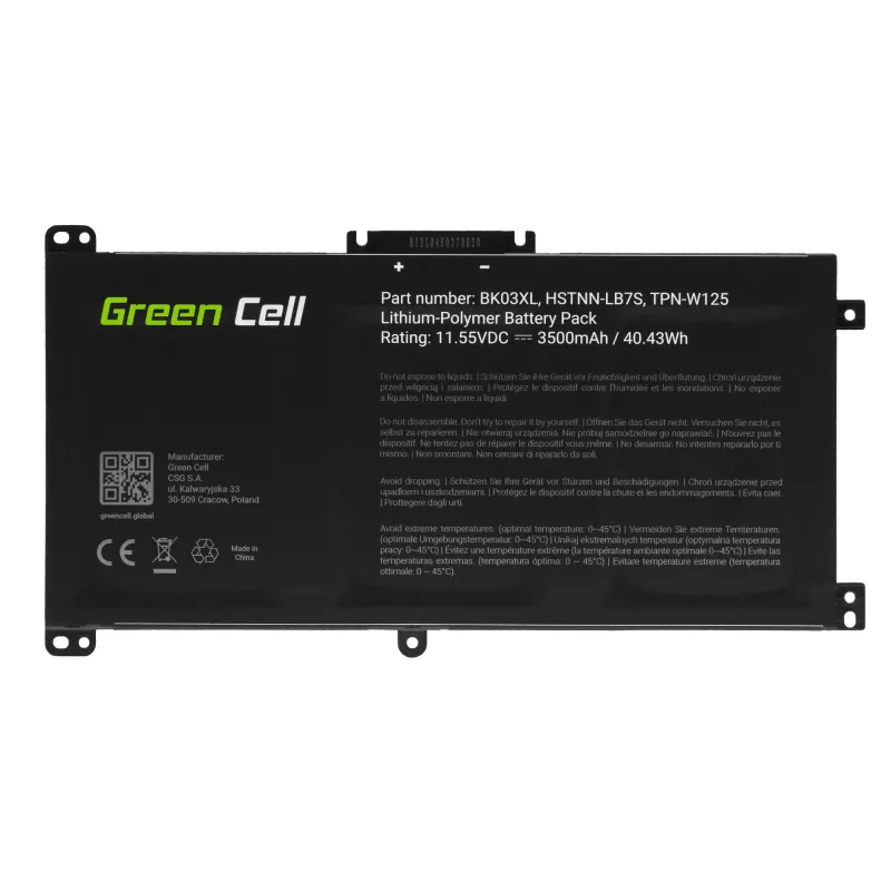GREEN CELL Akumulators BK03XL HP Pavilion x360 14-BA 14-BA015NW 14-BA022NW 14-BA024NW 14-BA102NW 14-BA104NW
