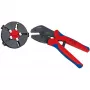 Kabeļu presēšanas knaibles, noņemšanas rīks Knipex 97 33 01 zila sarkana
