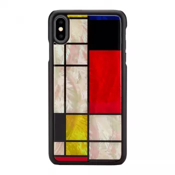 Viedtālruņa maciņš iKins iPhone XS Max Mondrian Melns – aizsargapvalks, cietais apvalks