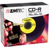 EMTEC Vinyl Look - 10 x CD-R - 700 MB (80 min) 52x - zila, dzeltena, ceriņu, zaļa, rozā - plāns Jewel Case
